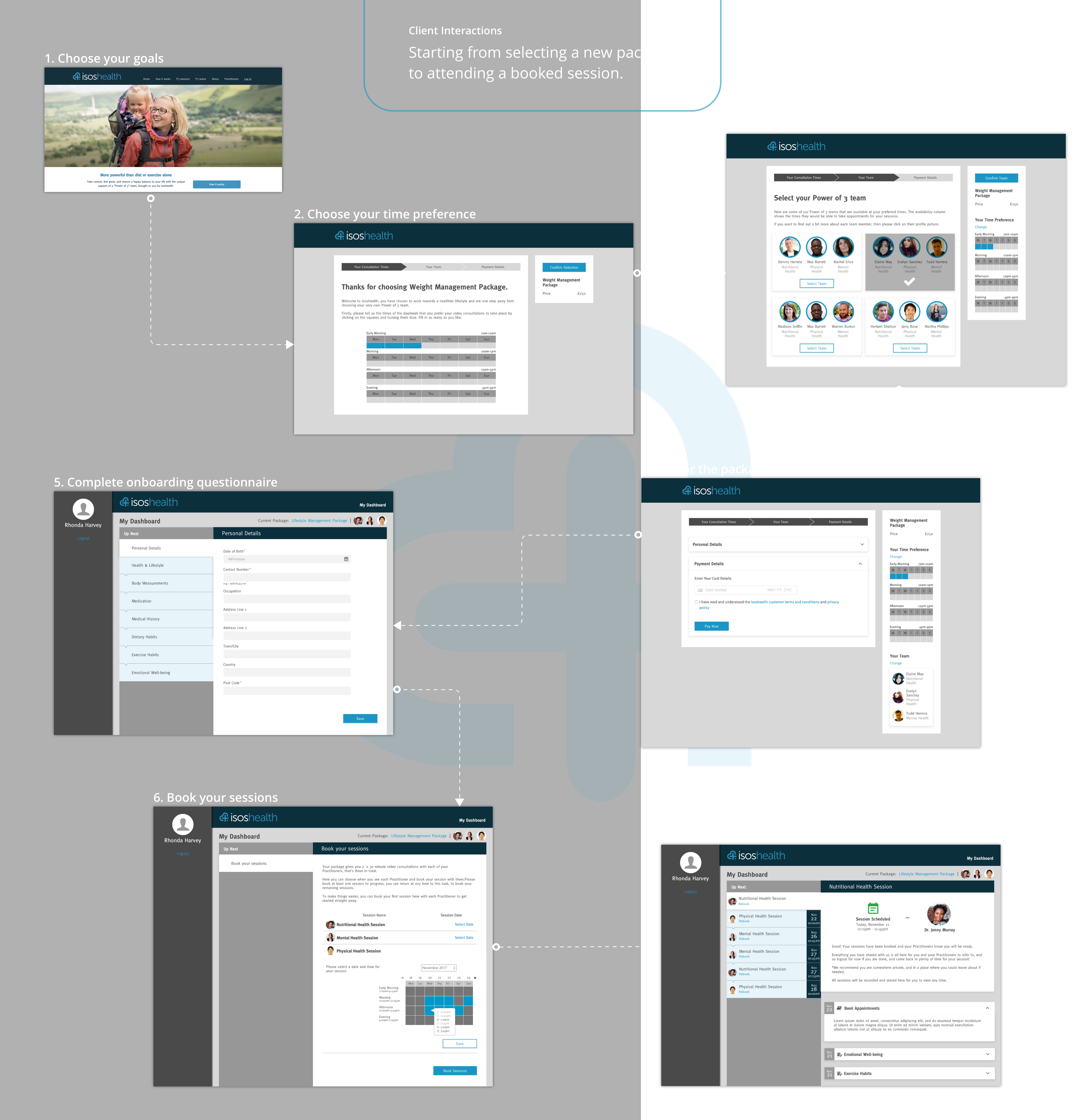 flow client interactions in the app
